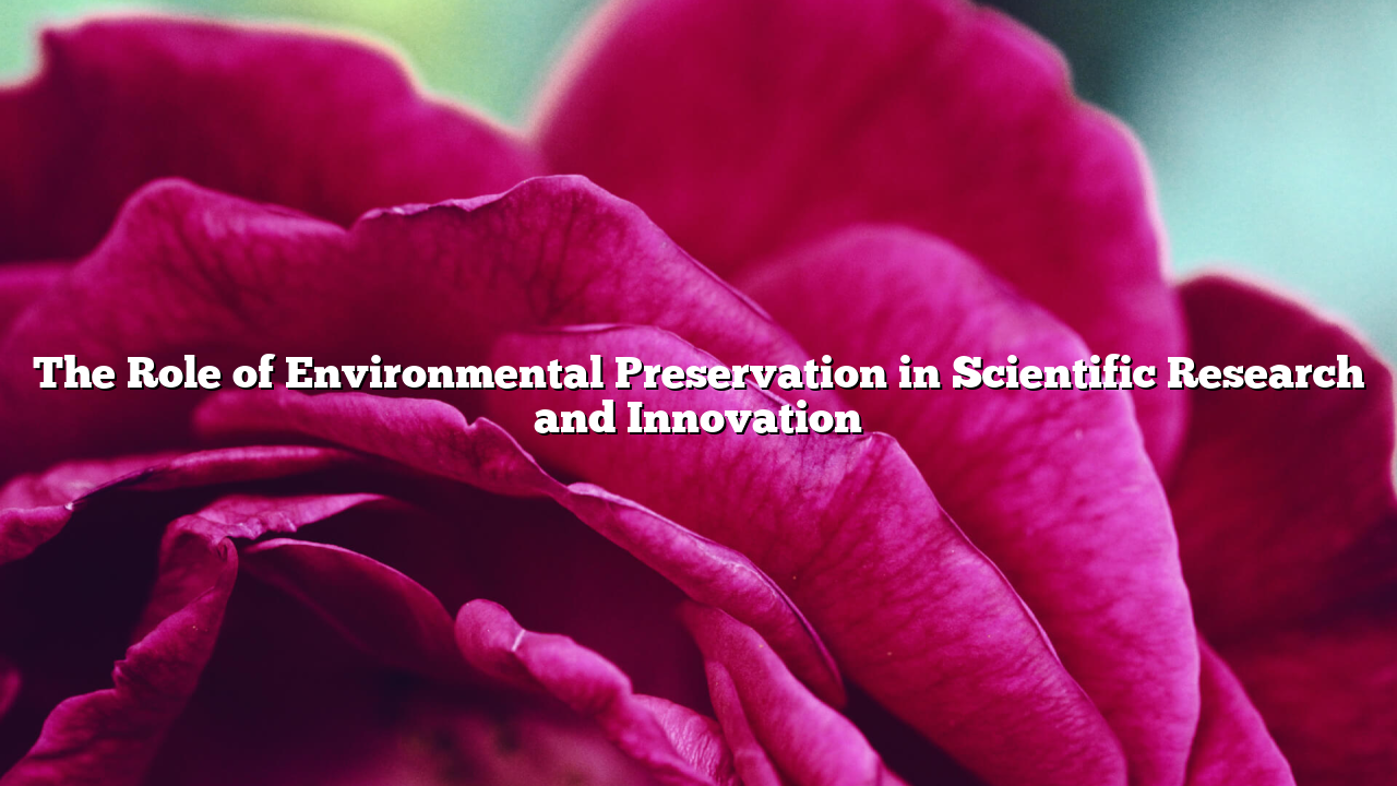 The Role of Environmental Preservation in Scientific Research and Innovation