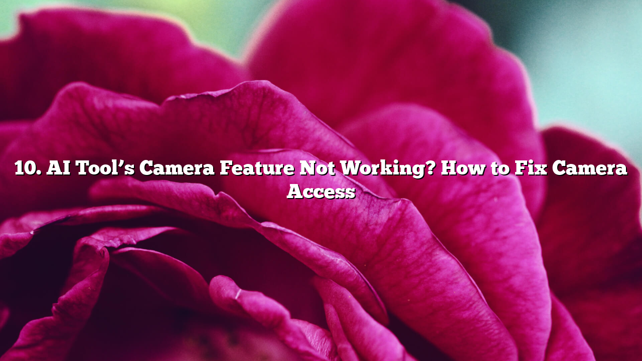 10. AI Tool’s Camera Feature Not Working? How to Fix Camera Access